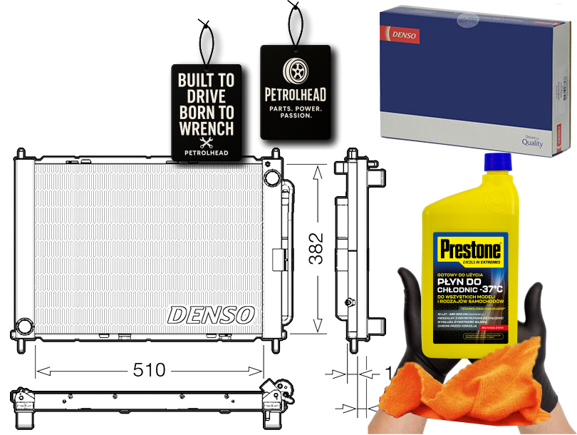 фото №1, Конденсатор кондиционера renault twingo ii wind 1.2 1.5 #petrolhead pro+ kit5
