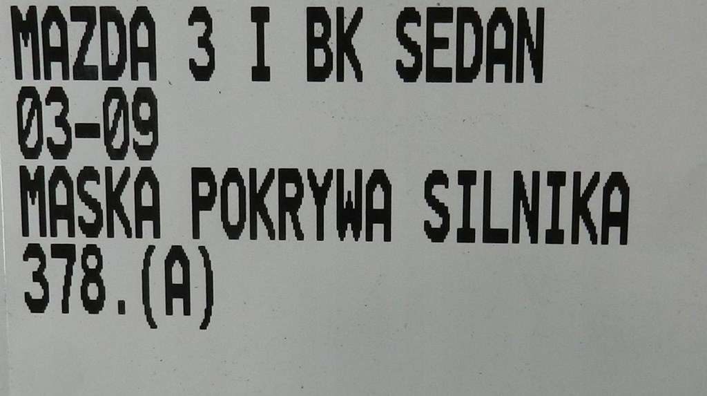 фото №7, Mazda 3 i bk 03-09 sedan капот кришка двигуна