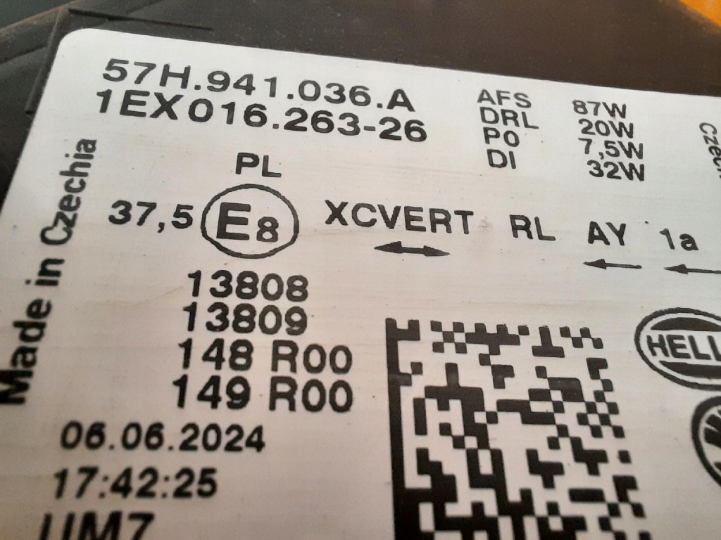 фото №13, Skoda kodiaq ii 24- лампа правая перед фара правый 57h941036a