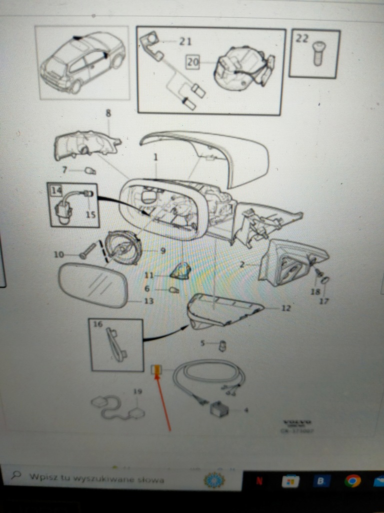 фото №6, Volvo c30 электропроводка зеркало правое na 6 трубопровод