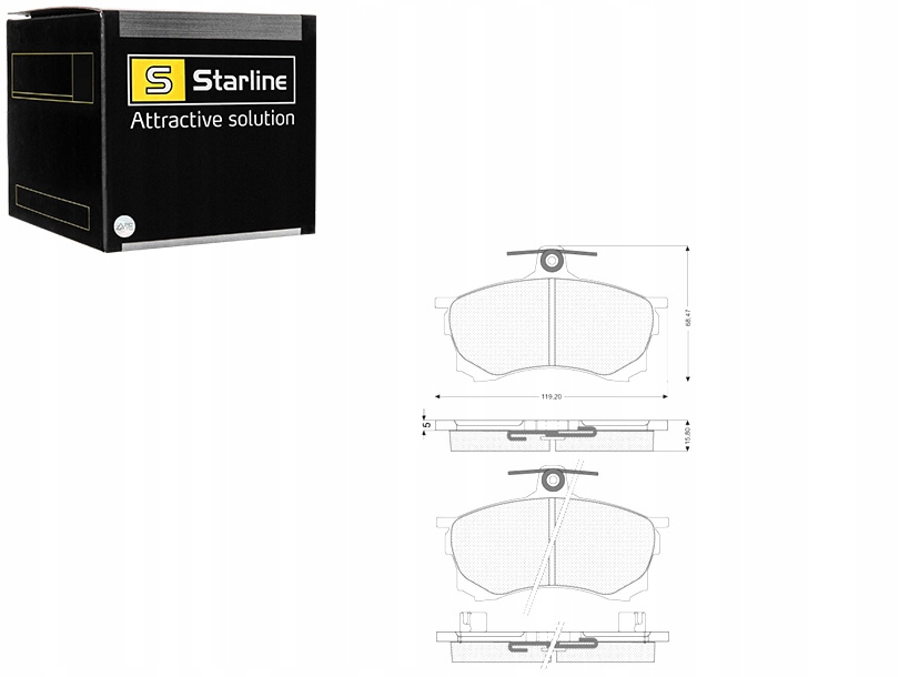 фото №1, Тормозные колодки тормозные mitsubishi carisma 95-99 kpl starline