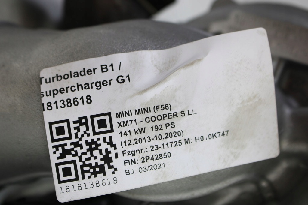 Bmw mini турбина турбонагнетатель 9845812 f48 f45 f46 mini f54 f55 f56 f57 f6 Цена
