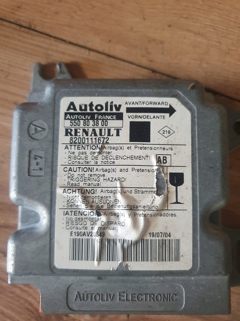 фото №3, Модуль подушка безопасности renault scenic i 8200111672