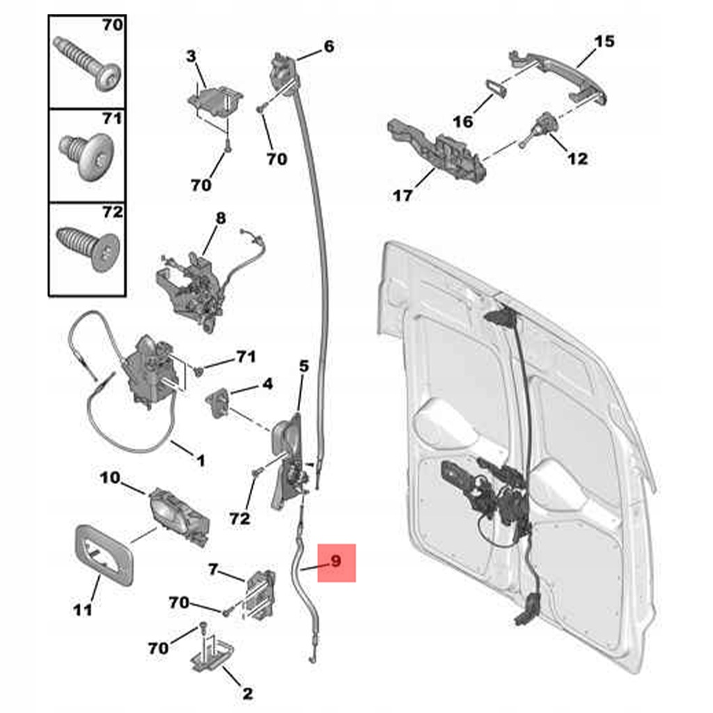фото №7, Трос замка дверь задняя jumpy iii expert scudo 9137r6