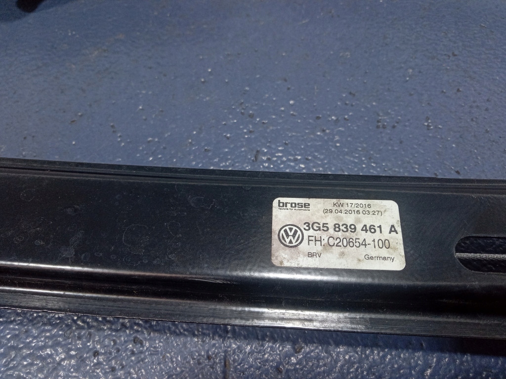 фото №5, Vw passat b8 підйомник скло задня лівий 3g5839461a