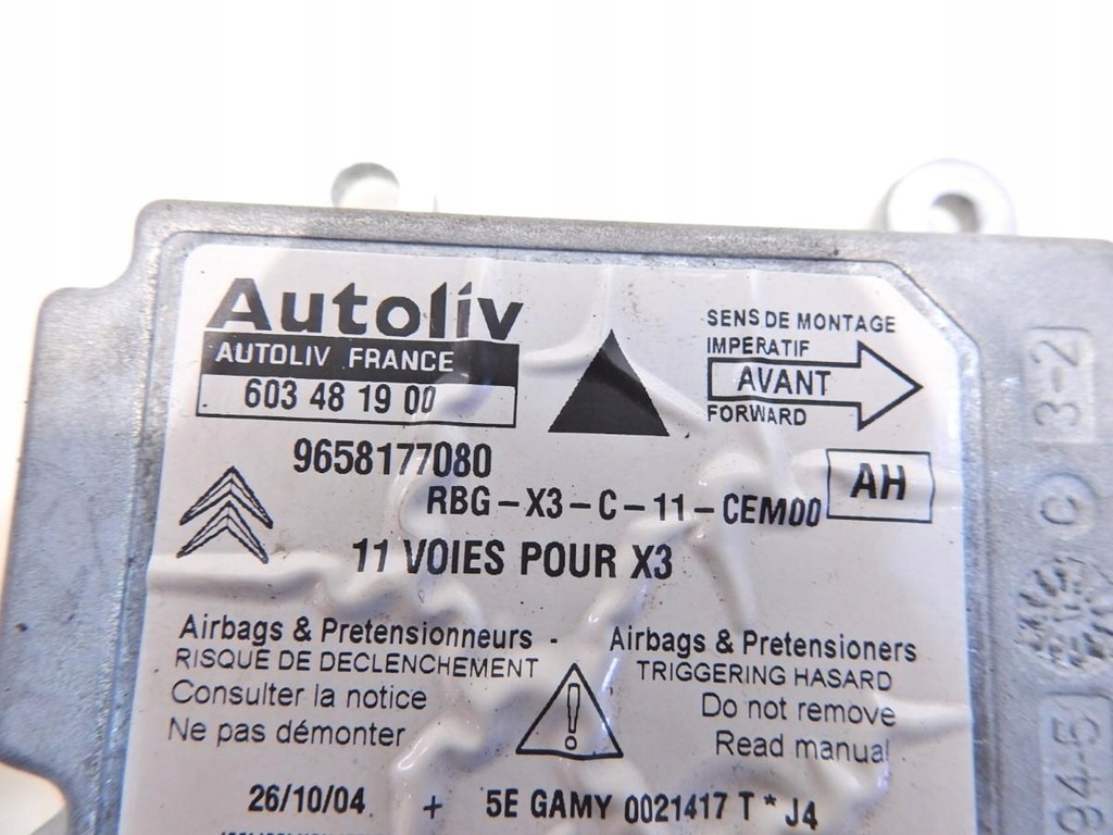 фото №6, Датчик air bag подушка безпеки citroen c5 i lift 9658177080