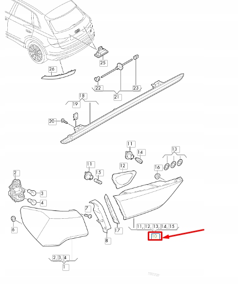 фото №2, Audi q3 f3 rear left сторона задняя дверь задний фонарь 83a945093a