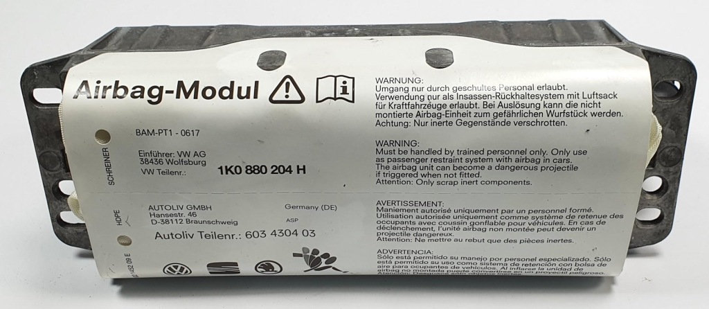 Купить Подушка подушка безопасности пассажира vw golf v 1k0880204h