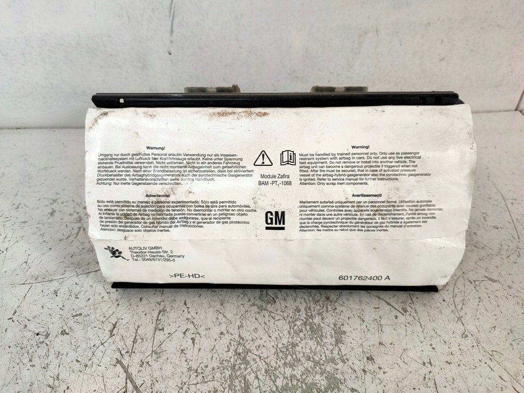 фото №1, Подушка подушка безопасности пассажира opel zafira b 601762400a
