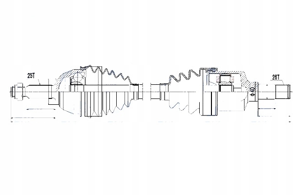 фото №11, Приводной вал приводная ford transit connect 1.8i 1.8tdci 90km 03- левая nty