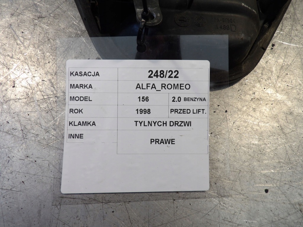 фото №3, Ручка дверь tp alfa romeo 156 sedan 2,0b