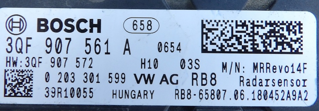 фото №4, Audi vw skoda distronic радар 3qf907561a
