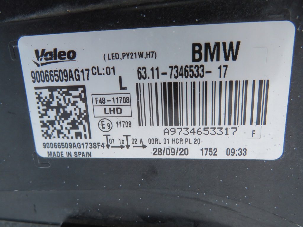 Фара левая bmw x1 f48 обычная h7 led 7346533-17 с Разборки