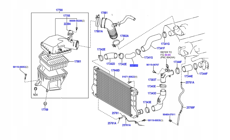 фото №1, Lexus is 05-12 2,2 колено соединитель труба шланг радиатор интеркулер правый