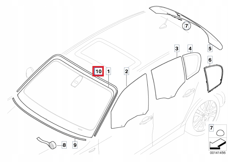 фото №10, Bmw e81 e87 прокладка стекло лобовое перед верхний