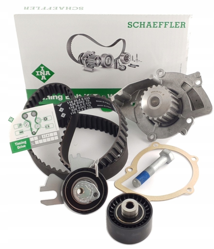 фото №1, Ina 530 0449 30 насос водяна + набір ремінь розподільного валу