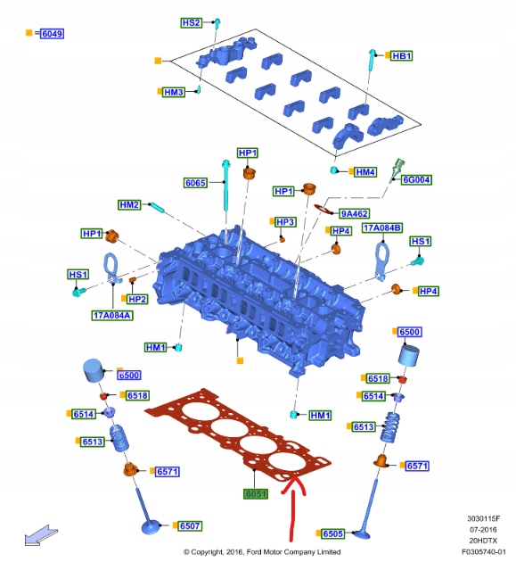 фото №13, Прокладка головки 2,0 eb edge escape fusion usa