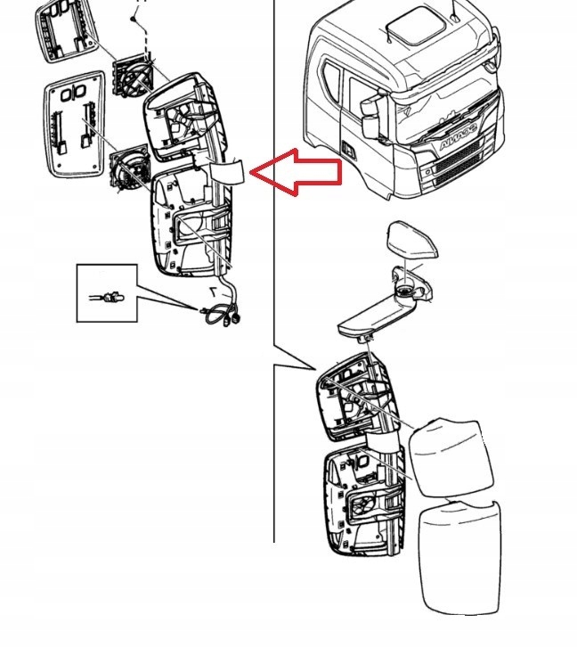 фото №3, Корпус кронштейн дзеркала права scania s r g p 17-
