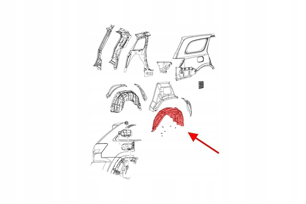 фото №12, Подкрылок задние p jeep grand cherokee wk2 57010710al