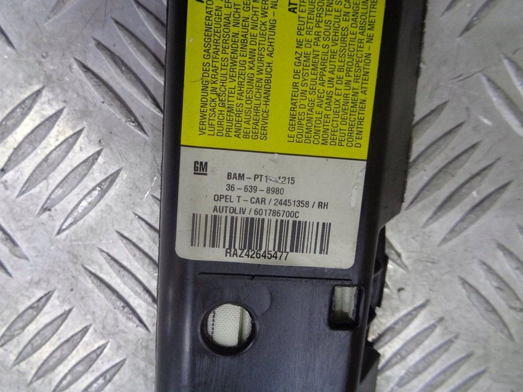 фото №7, Шторка безопасности подушка безопасности правая opel astra h iii hb 5d 04- 24451358
