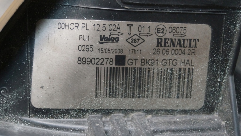 фото №14, Лампа левый перед renault laguna iii gt тонированная