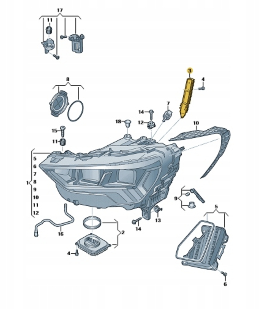 фото №11, Audi q3 83a модуль led drl поворотник 83a941475 модуль led matrix led