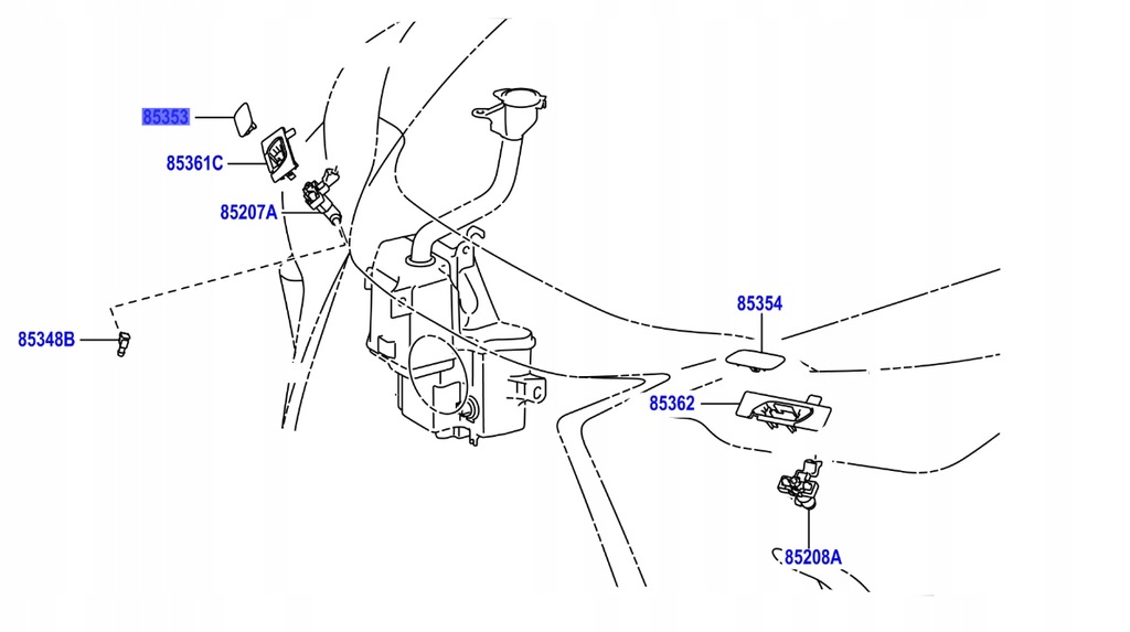 фото №1, Lexus nx 21- крышка заглушка защита омыватель лампа правая белый 083