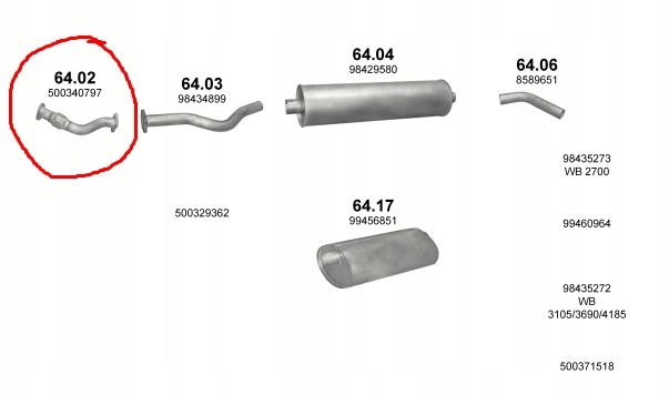 Купити Iveco eurocargo 5.9 4x2 65 e 12, 65e 12p 75-85-100kw труба колекторна 64.02