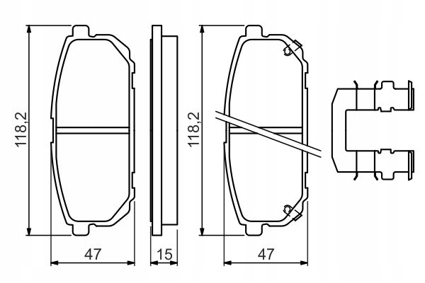 фото №8, Тормозные колодки тормозные задняя bosch do kia sorento i 3.5