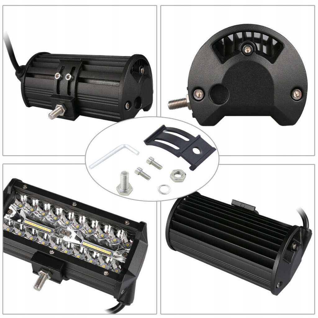 2szt 7 cali противотуманная фара лампа рабочая освещение led 120w 12v24v Цена