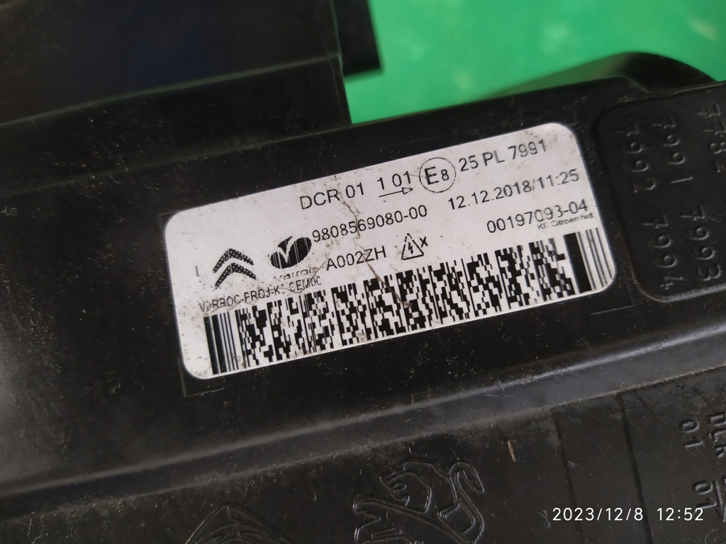 фото №14, Лампа ліва передня citroen jumpy iii 16- 9808569080