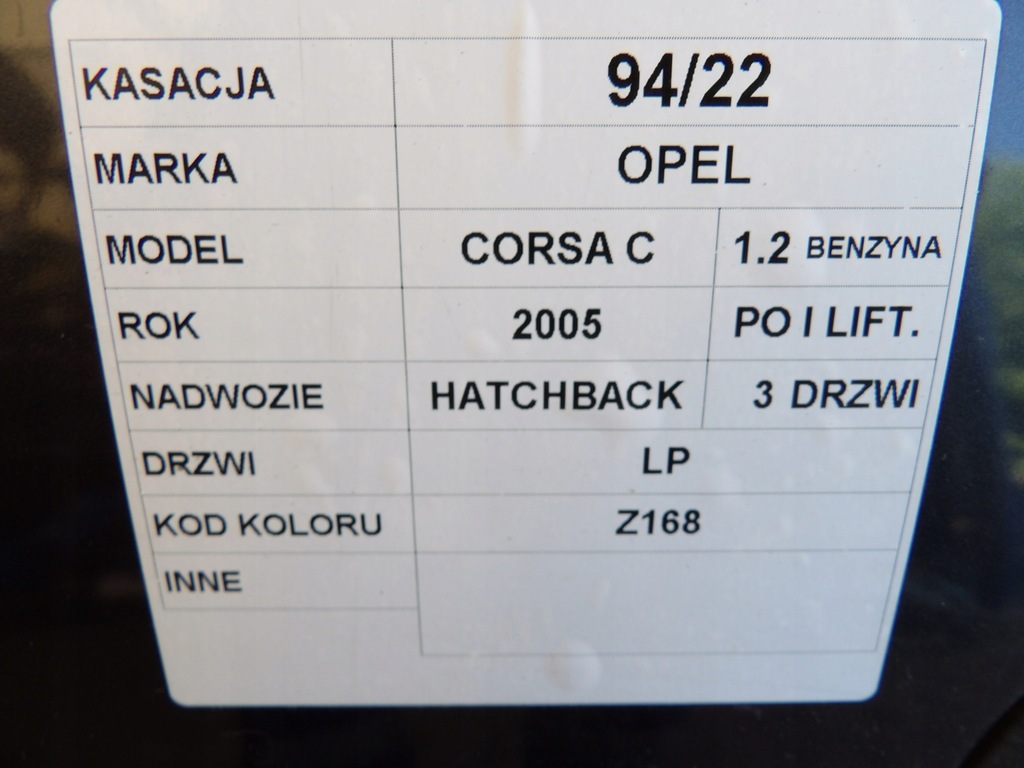 фото №6, Дверь pl opel corsa c fl lak. z168