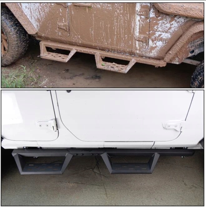 фото №12, Прочные пороги боковой – off-road – набор jeep wrangler jl 2018-2024