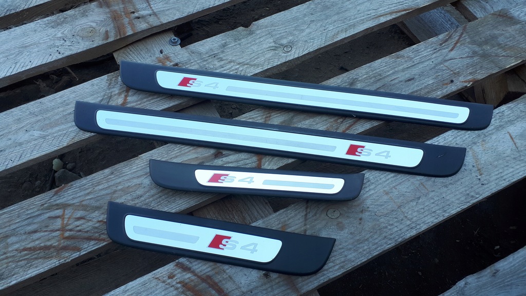 фото №1, S4 b8 lift a4 накладки пороговые sline na пороги