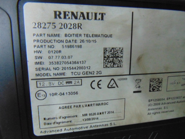 фото №2, Модуль tcu renault kadjar 282752028r 2015r