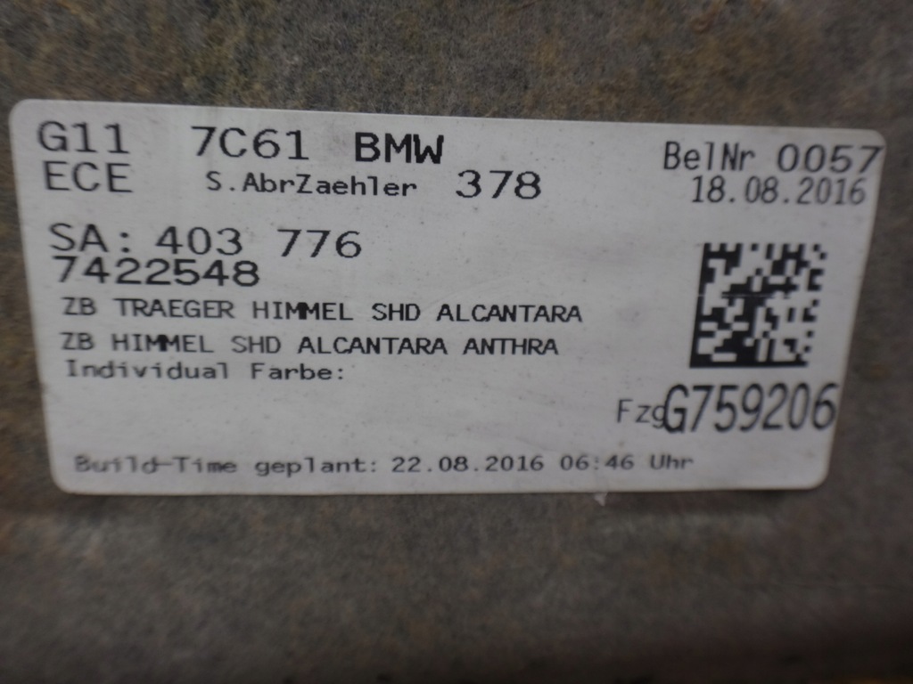 фото №13, Стеля bmw 7 g11 czarna алькантара m-pakiet