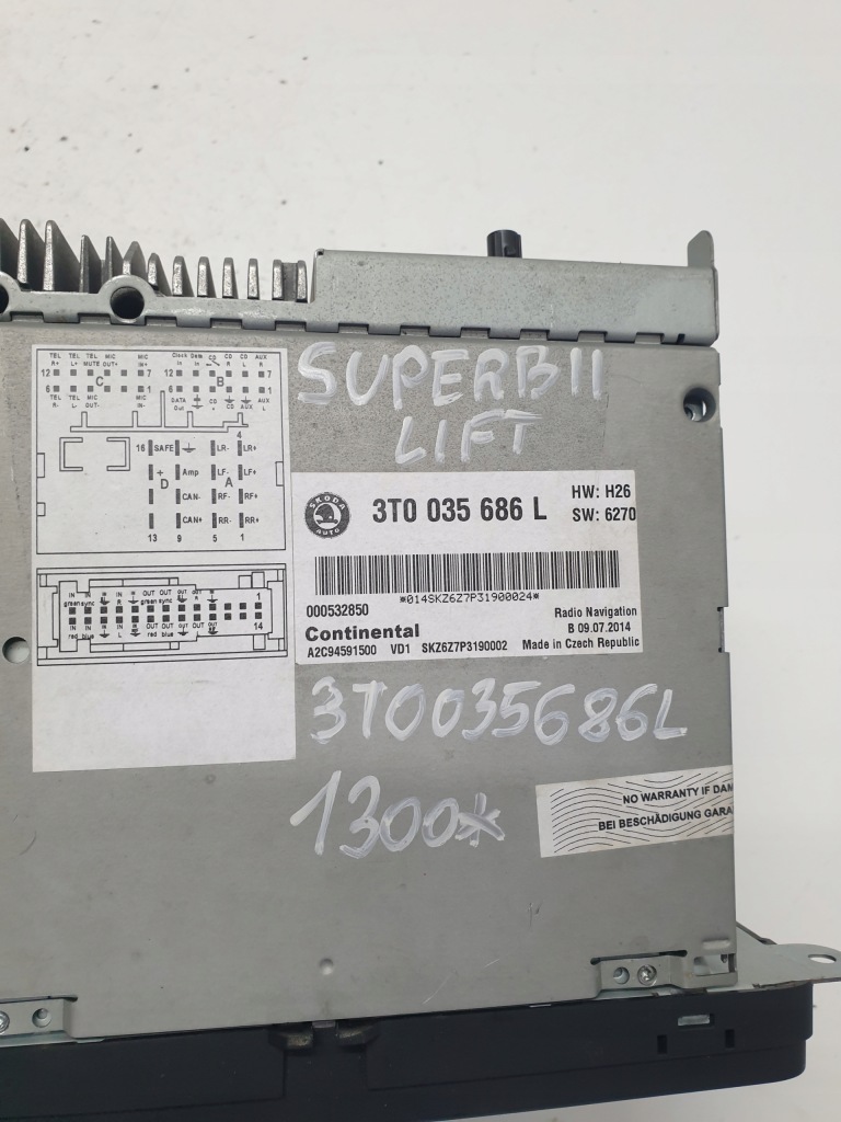 фото №5, Радіо навігація skoda superb ii lift 3t0035686l