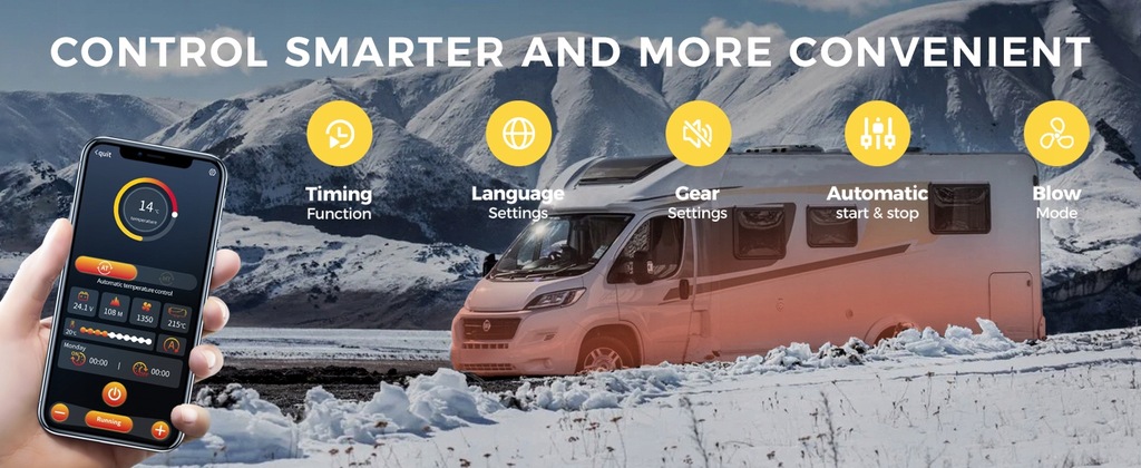 фото №16, Обогреватель стояночный 8kw 12v 230v webasto с вентиляция i кнопка старт/стоп bt lcd