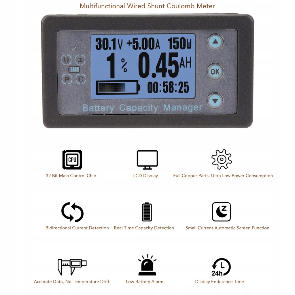фото №10, Монітор акумулятора bluetooth з napięciem bocznikowym, pojemność струму, вимірювач