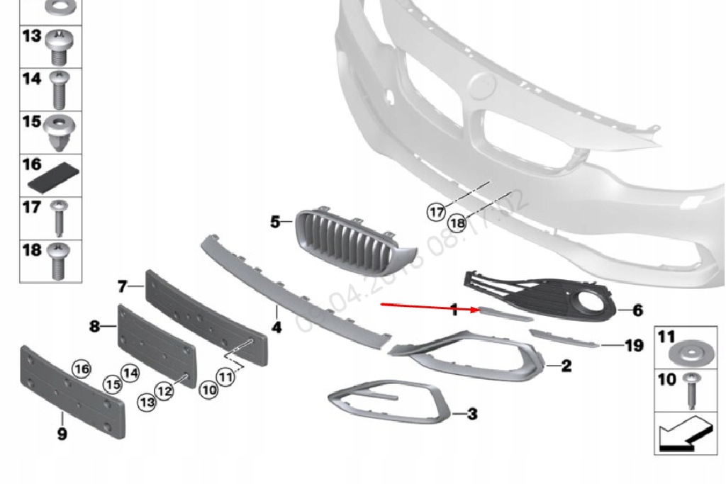фото №7, Bmw 4 f32 передний бампер правый молдинг отделочная 51117294842 оригинальный