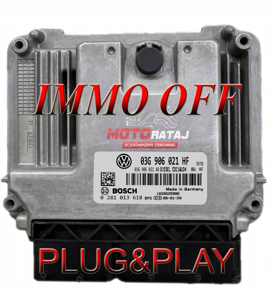 фото №1, Блок управления / модуль ecu vw golf plus 0281013618 03g906021hf программирование