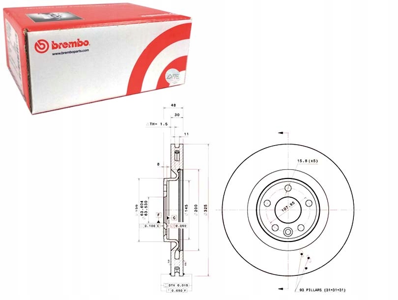 фото №1, Brembo тормозные диски тормозные 2szt. перед land rover range rover velar