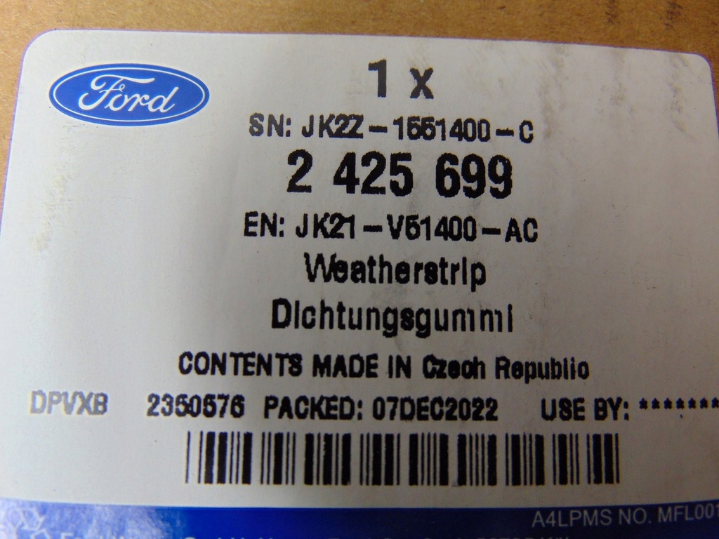 фото №6, Прокладка ford transit custom 2425699 nowa