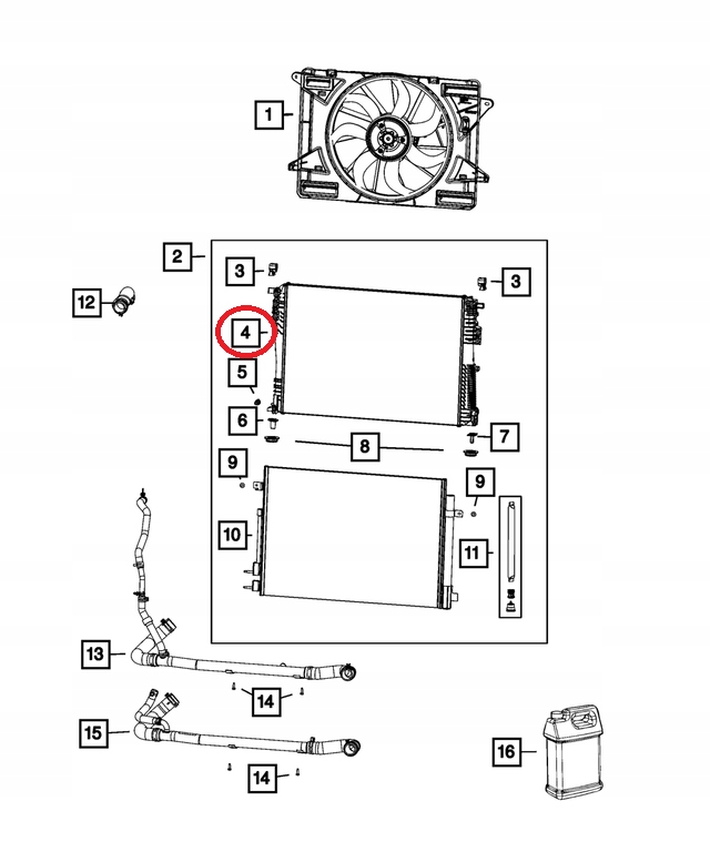 фото №4, Chrysler pacifica 2017 2020 радіатор wody koyorad