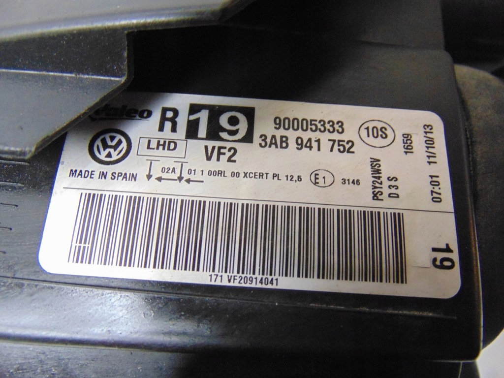 фото №15, Лампа права перед bi ксенон led vw passat b7 3ab941752 europa комплектна