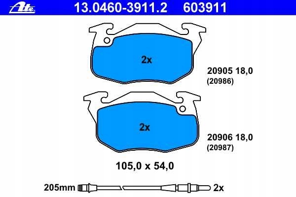 фото №2, Гальмівні колодки гальмівні перед toyota previa 2.4l 1990-