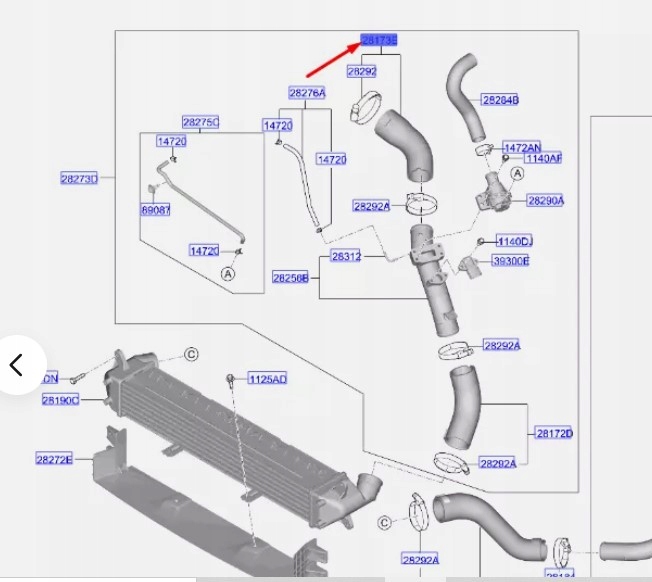 фото №1, Wąż труба шланг воздуха интеркулер kia xceed pro hyundai i30 1.4t g4ld