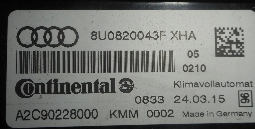 фото №5, Audi q3 8u 11-панель кондиционера обдув 8u0820043f