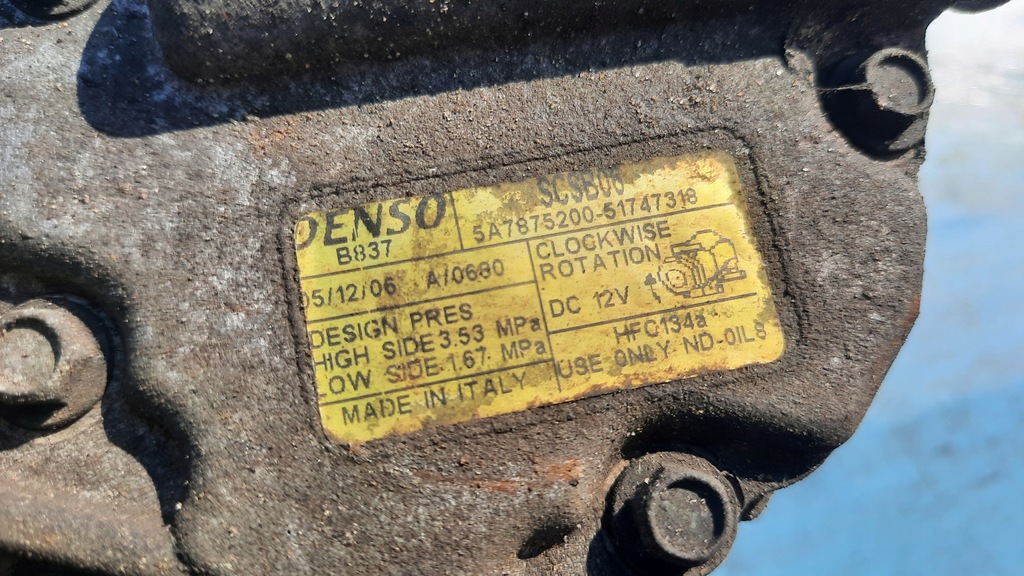 фото №4, Компрессор кондиционера 51747318 fiat stilo 1.4b