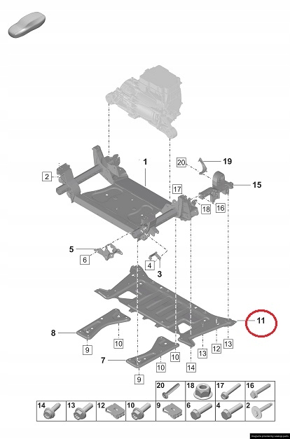 фото №9, Усилитель подрамник 9j1407129f porsche taycan